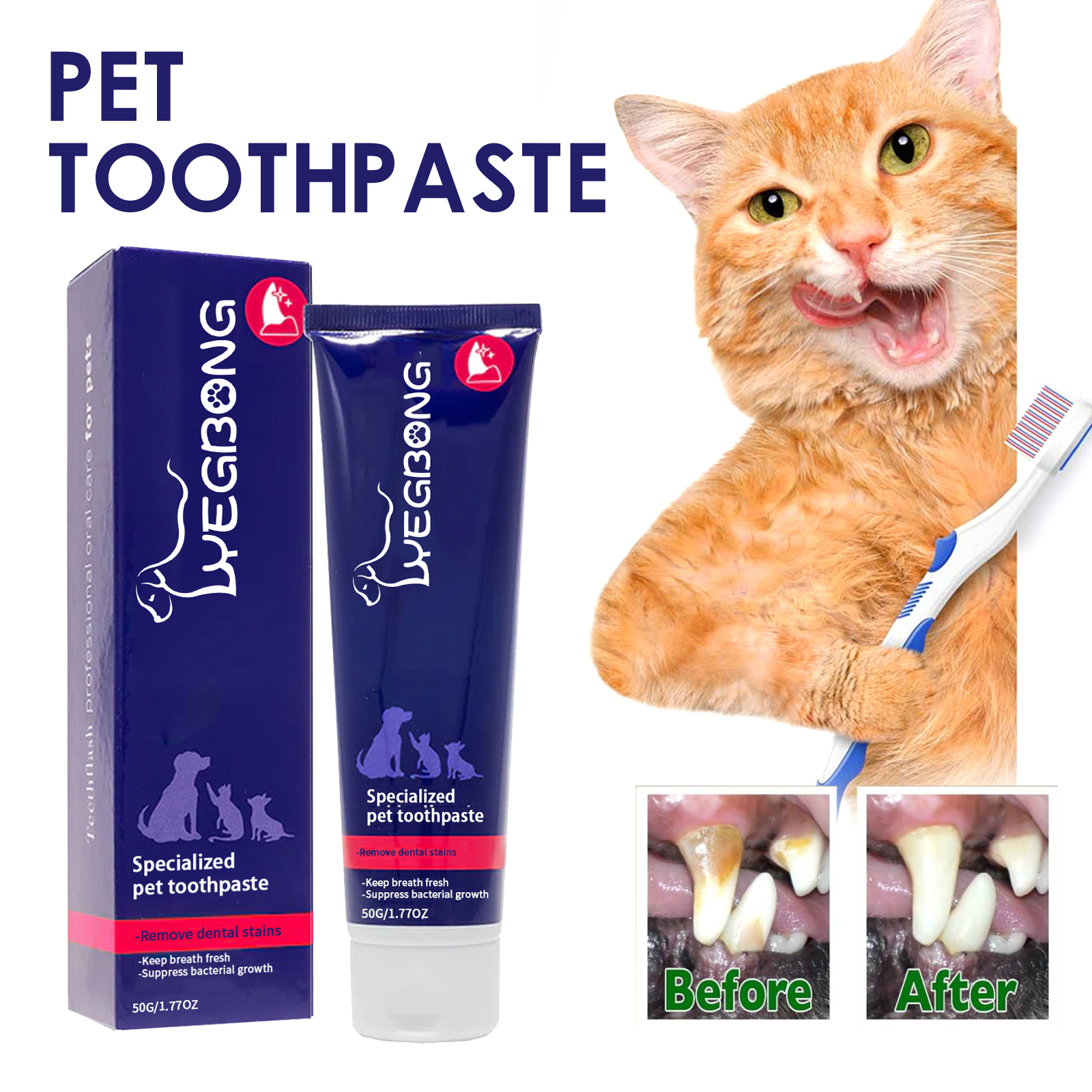 Teeth Whitening Best - Pet Toothpaste Reduce Tartar Remove Dental