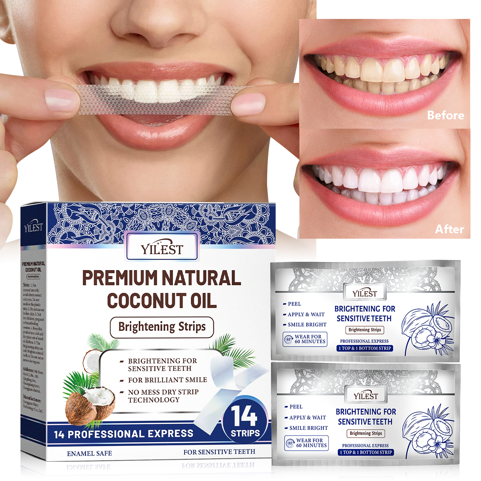 Teeth Whitening Best - Teeth Whitening Strips 14pcs Cleansing Relief