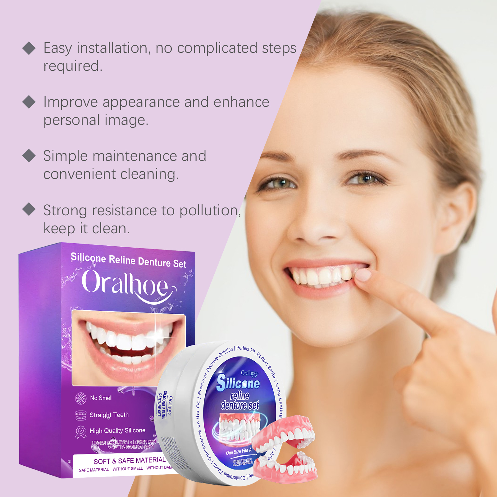Silicone Denture Set Fit Tempo - Teeth Whitening For Braces avaliação e preço