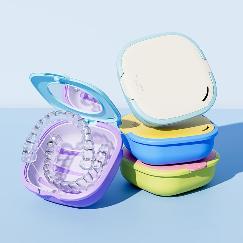 Retainer Case With Drain Baske - Teeth Whitening For Braces avaliação e preço