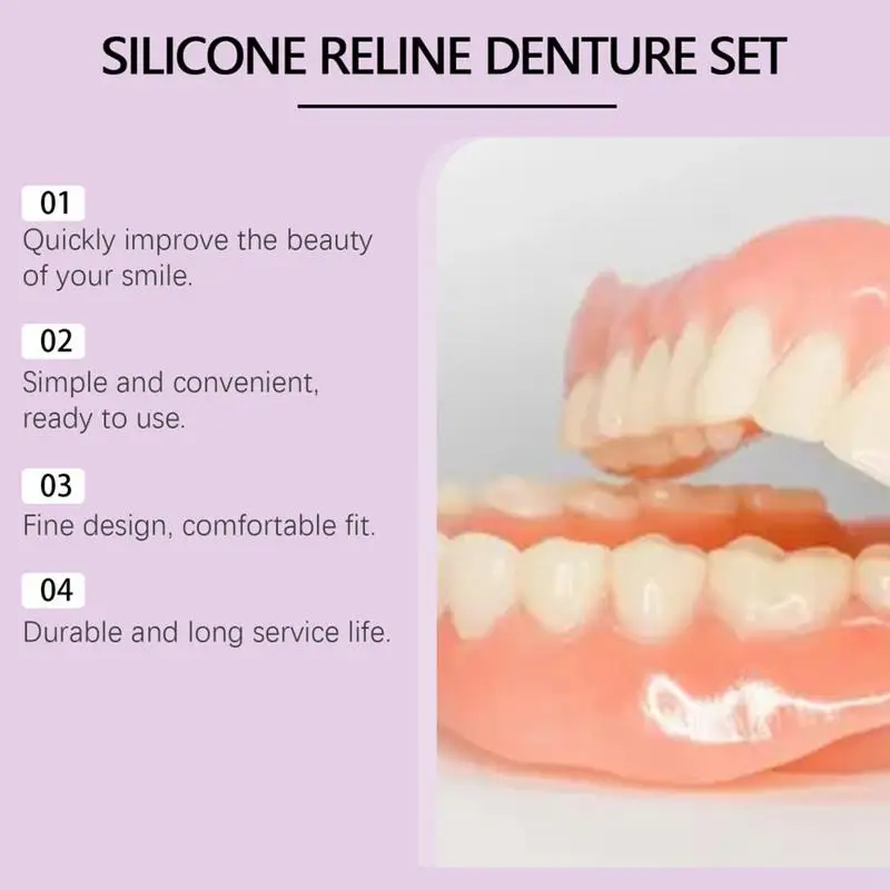 Silicone Denture Set Fit Tempo - Teeth Whitening For Braces avaliação e preço