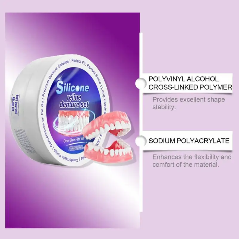 Silicone Denture Set Fit Tempo - Teeth Whitening For Braces avaliação e preço