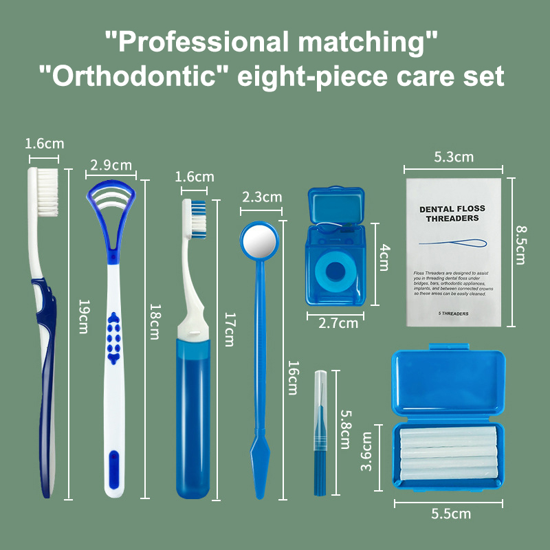 8pcs/set Dental Care Brush Kit - Teeth Whitening Brush avaliação e preço