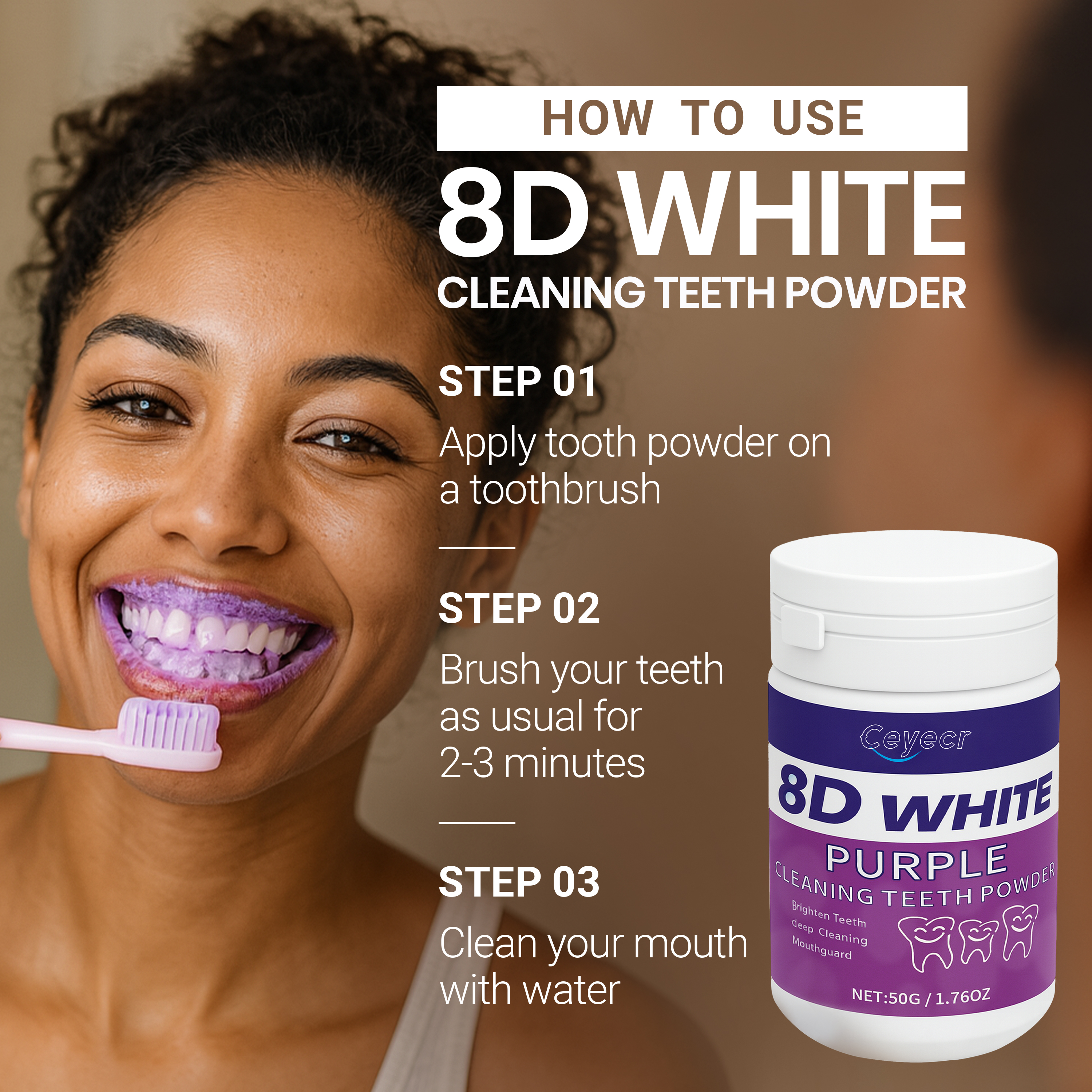8D white Teeth Whitening Powde - Teeth Whitening Session avaliação e preço