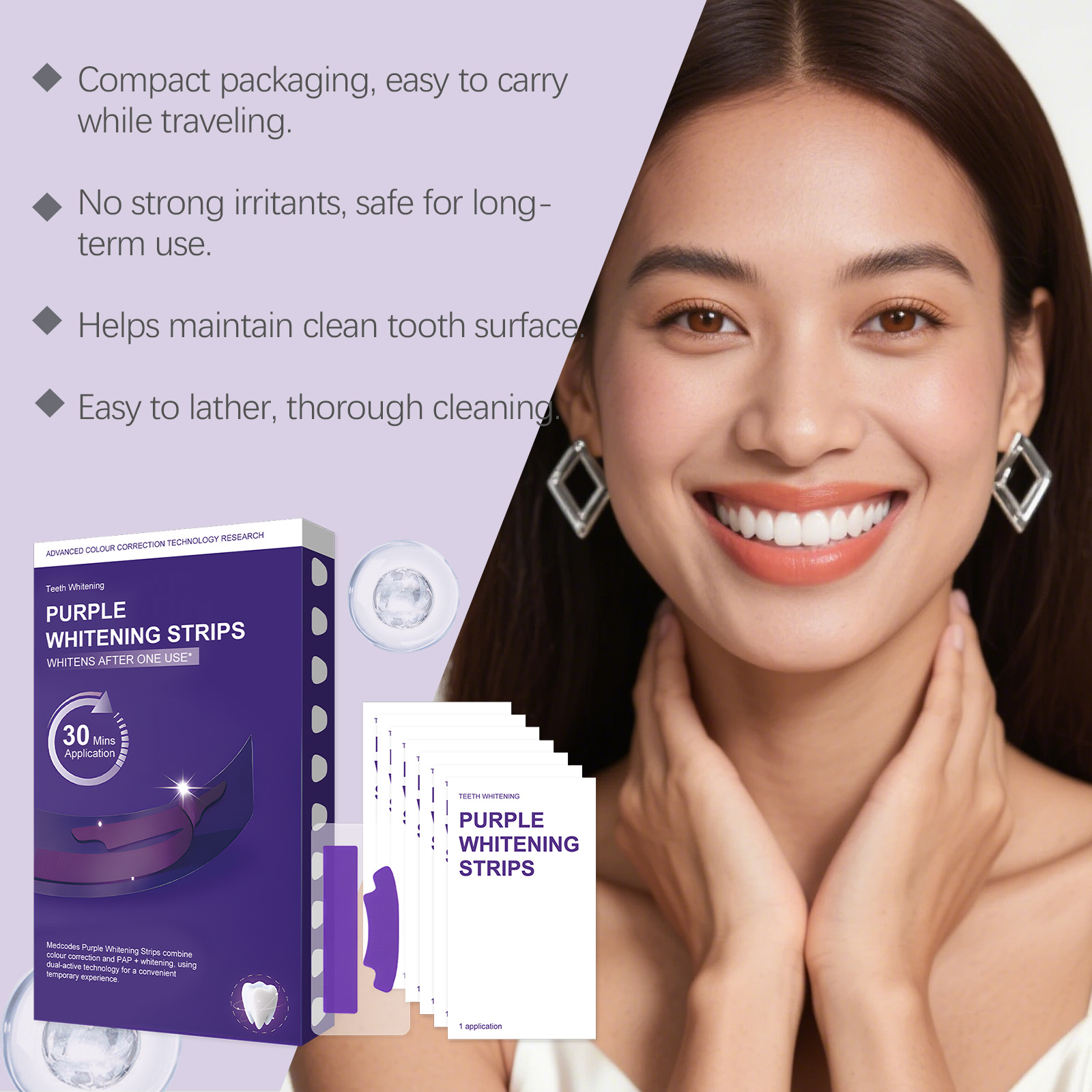 Purple Teeth Whitening Strips  - Teeth Whitening Retainer avaliação e preço