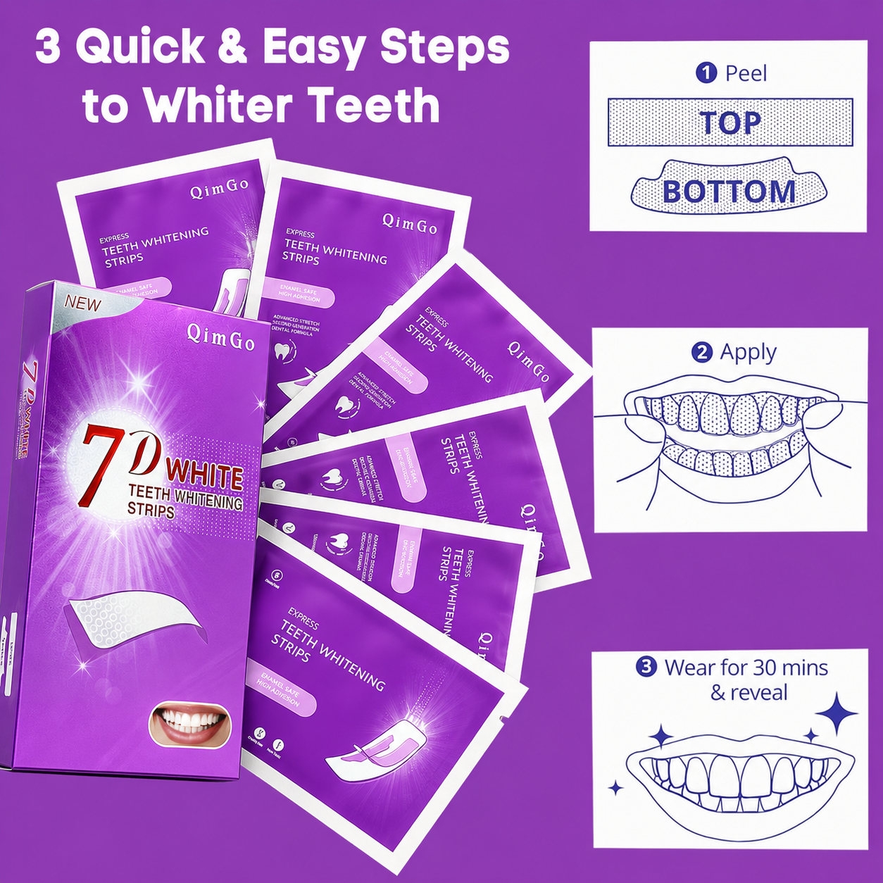 Purple Teeth Whitening Strip N - Teeth Whitening Fast avaliação e preço