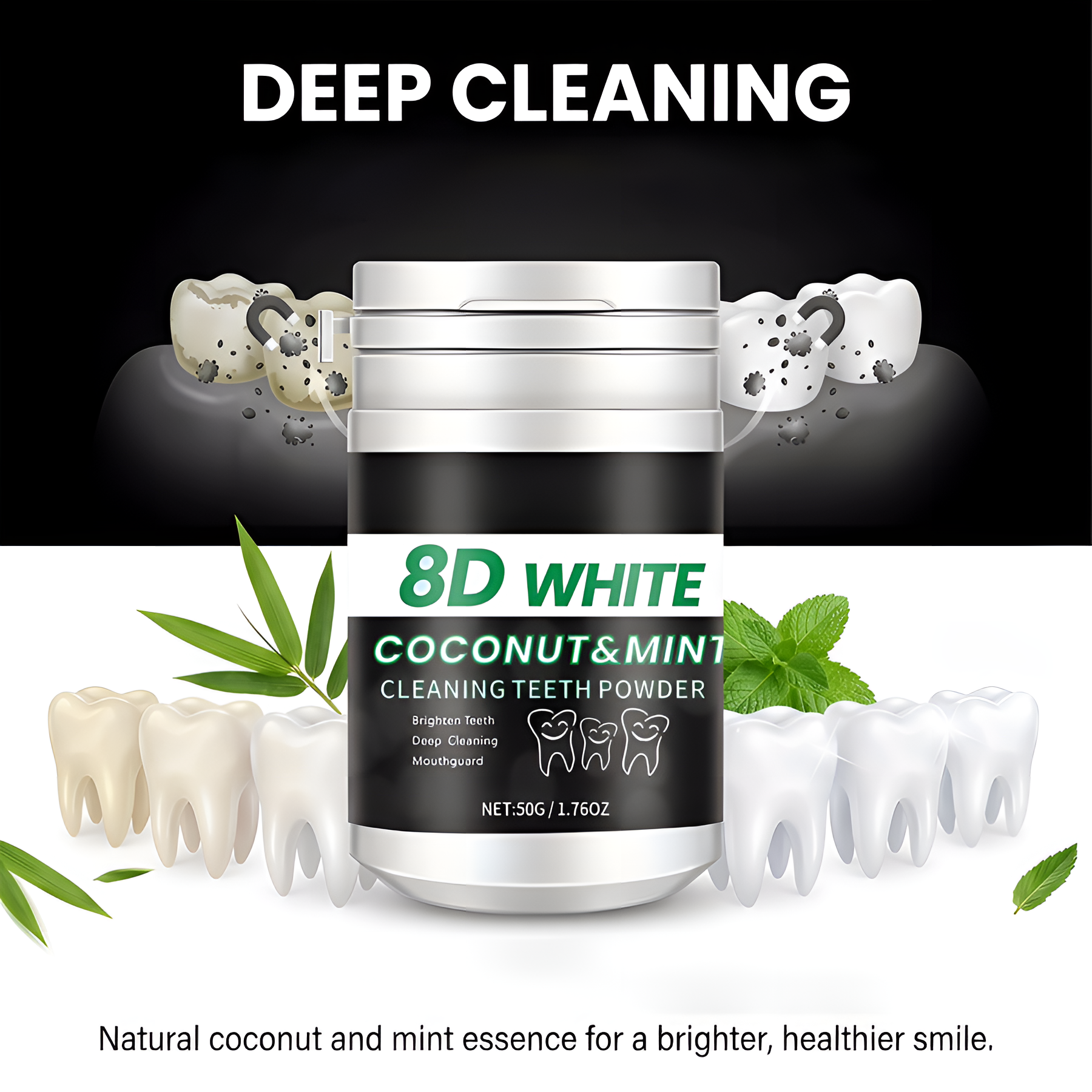8D Charcoal Teeth Whitening Po - Teeth Whitening Toothpaste avaliação e preço